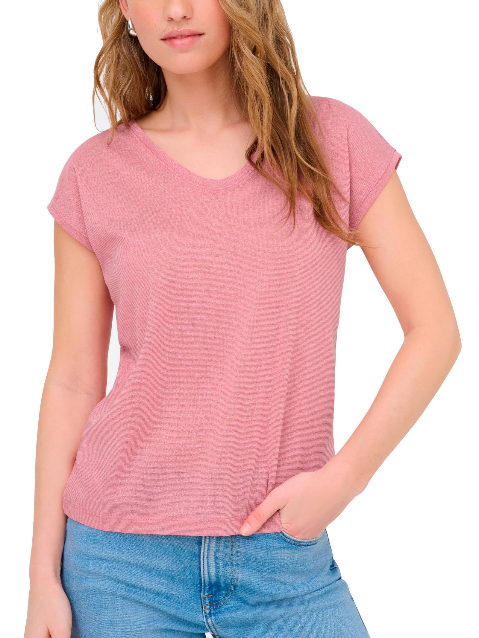 T-Shirt Only Silver Rosa in lurex 15136069 /Bonbon ONLY 