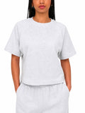 T-shirt Only Ofelia Grigio in tessuto felpato 15377588 /Light Grey Melange ONLY 