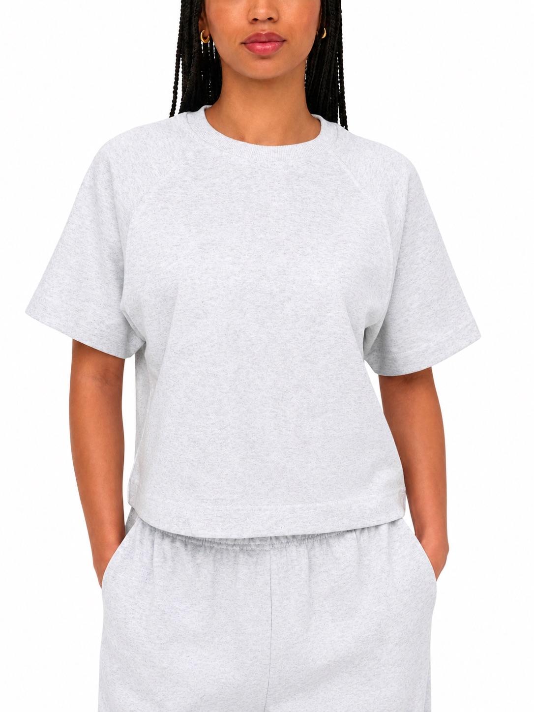T-shirt Only Ofelia Grigio in tessuto felpato 15377588 /Light Grey Melange ONLY 