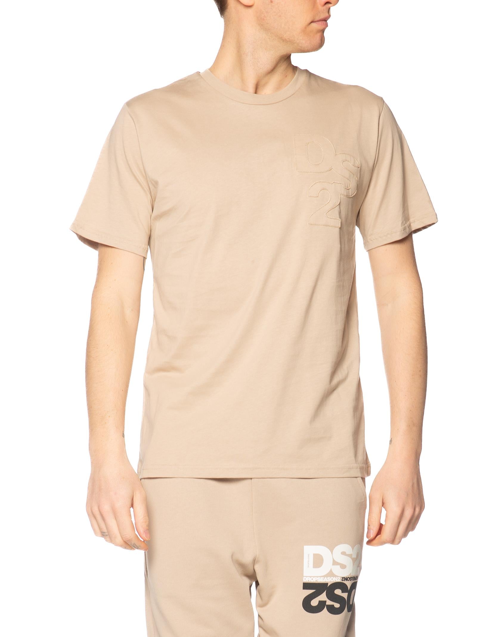T-shirt DS2 Sabbia girocollo ricamo SS26229 SABBIA DS2 