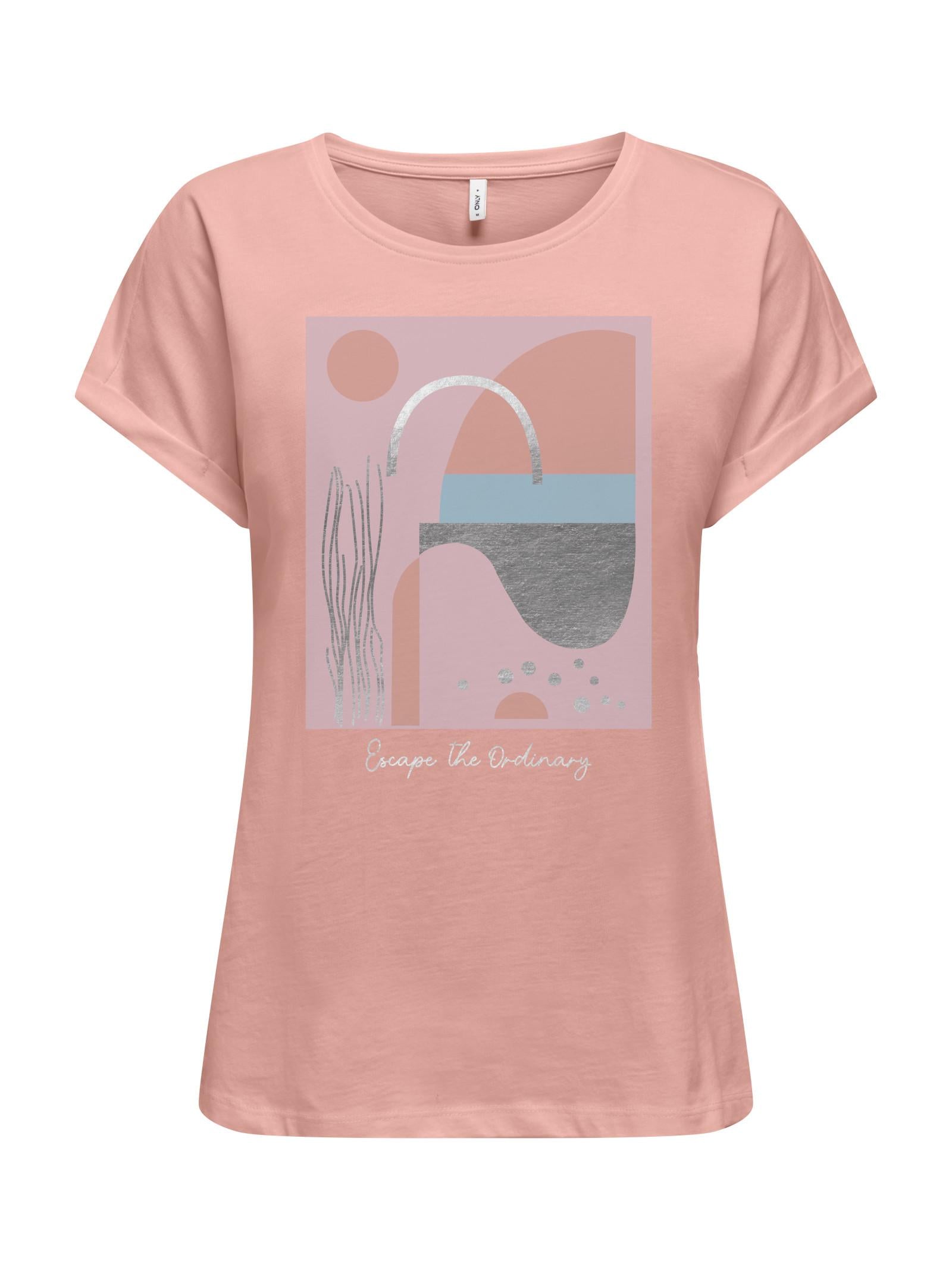 T-shirt Only Feluca Cipria con stampa 15367627 /Misty Rose ONLY 