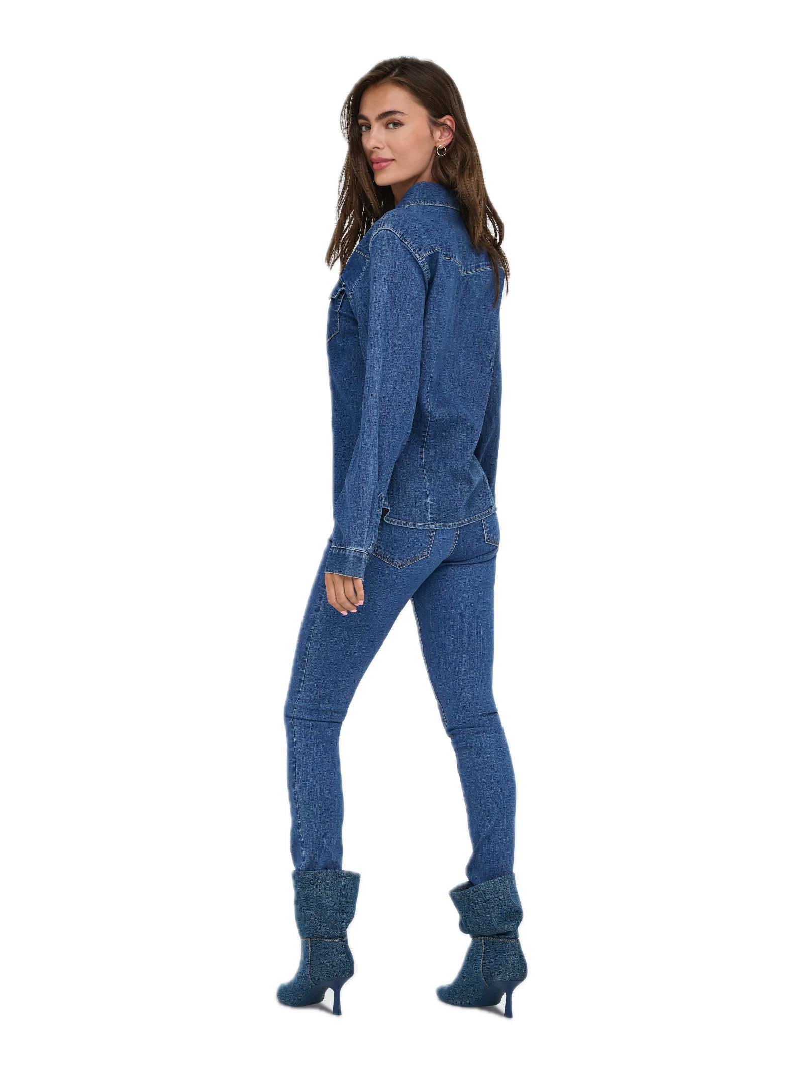 Camicia Only Medium Blue Denim Sasia in jeans 15352339 /Dark Blue Denim ONLY 