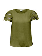 T-shirt JDY Hannah Verde ricamo 15312609 /Dried Herb JDY 