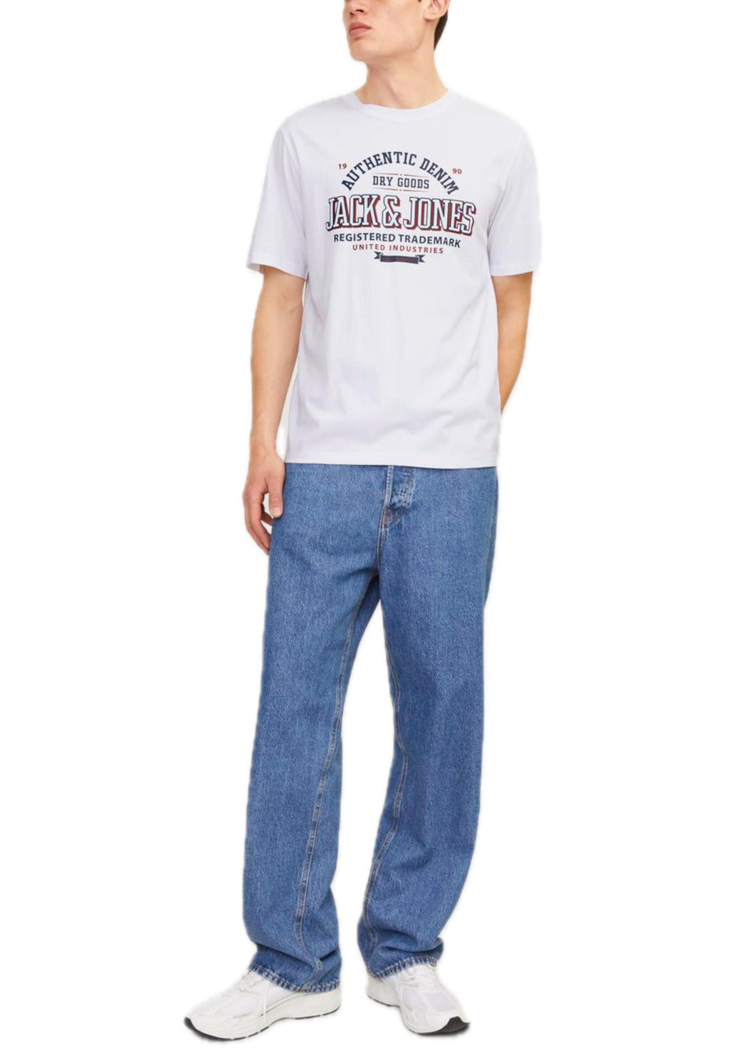 T-Shirt Jack & Jones Bianco manica corta 12254862 /White JACK & JONES 