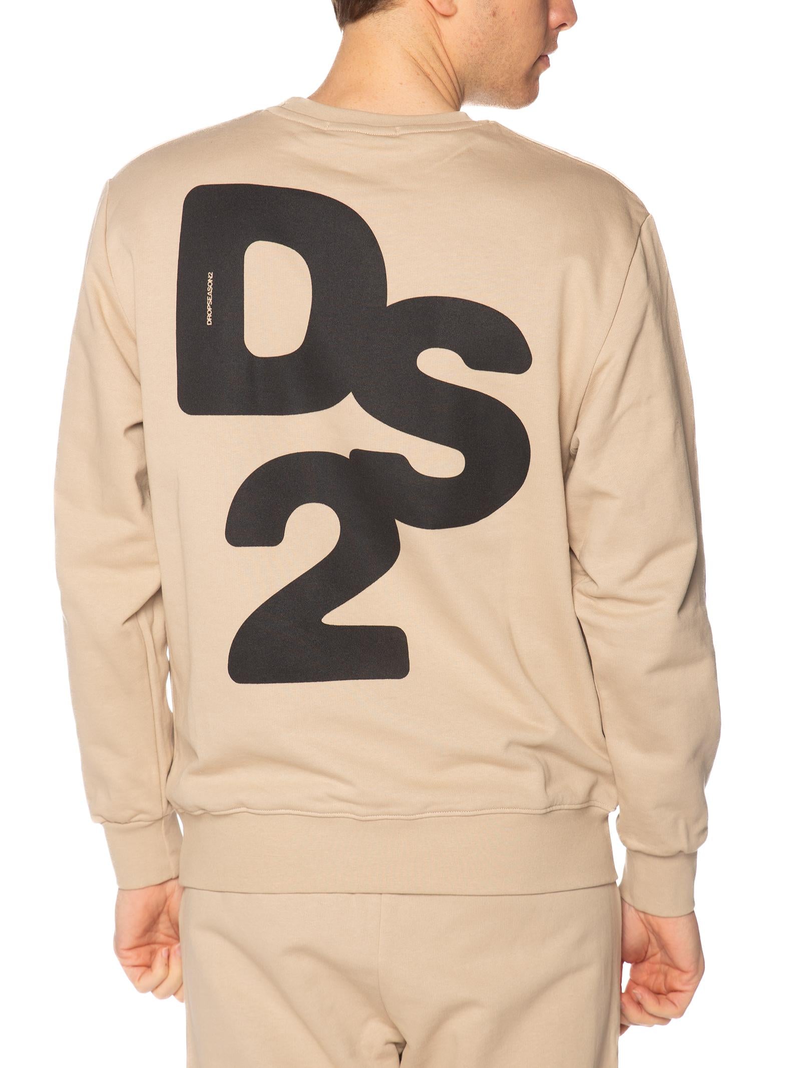 Felpa DS2 Sabbia girocollo ricamo SS26228 SABBIA DS2 