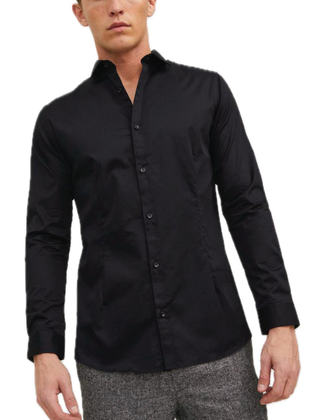 Camicia Jack & Jones Nero Parma manica lunga 12097662 /Black JACK & JONES 