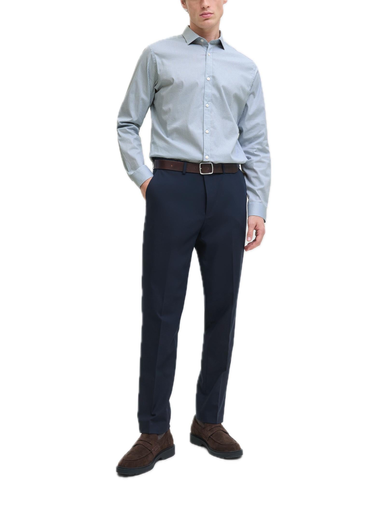 Camicia Jack & Jones Uomo Blackpool Celeste stretch 12284126 /Chambray Blue JACK & JONES 