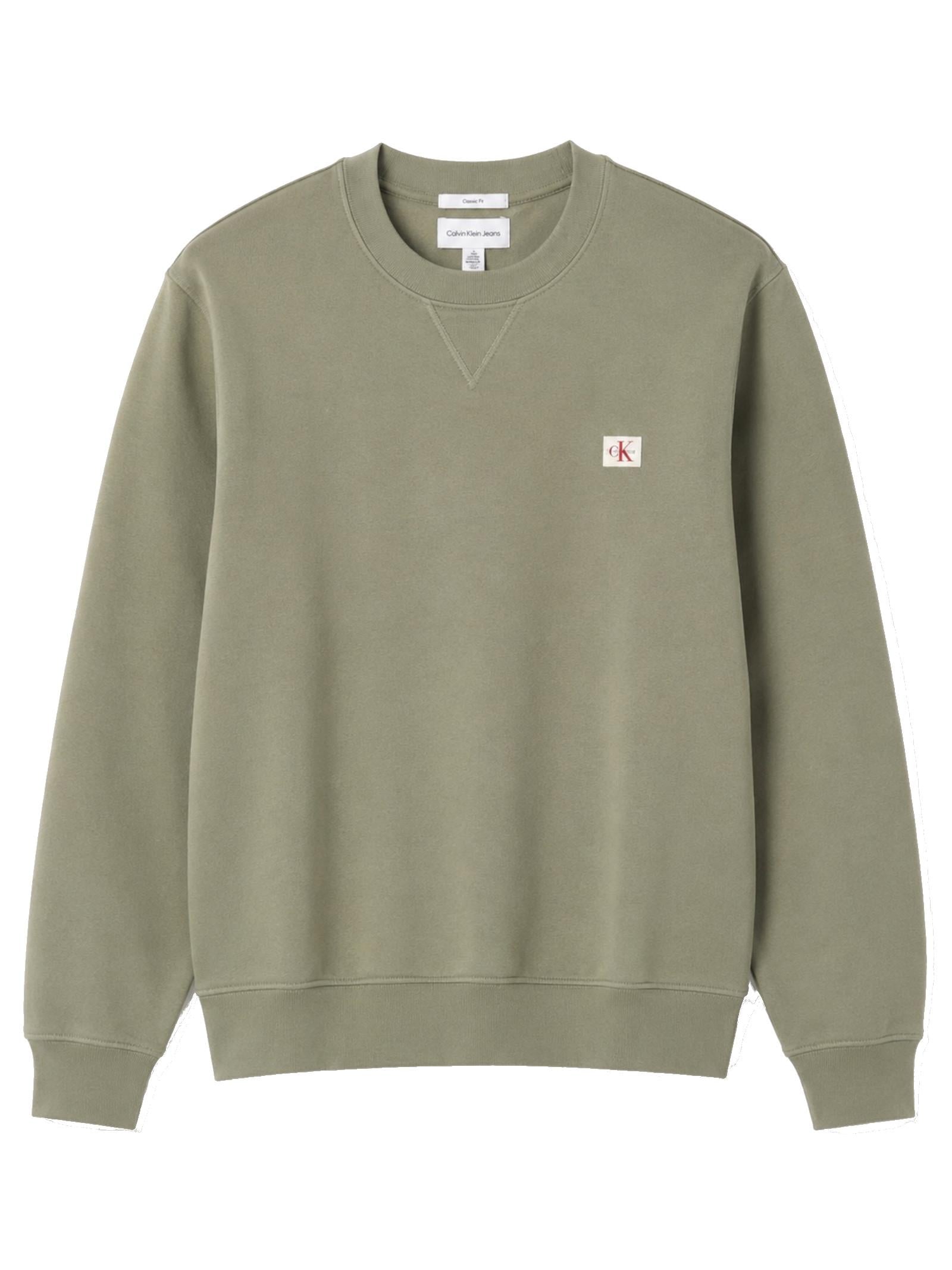 Felpa Calvin Klein badge Verde con logo LV04RG268G LDY CALVIN KLEIN 