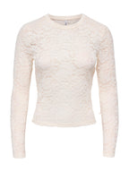 T-shirt Only Nikka Bianco pizzo 15367565 /Egret ONLY 