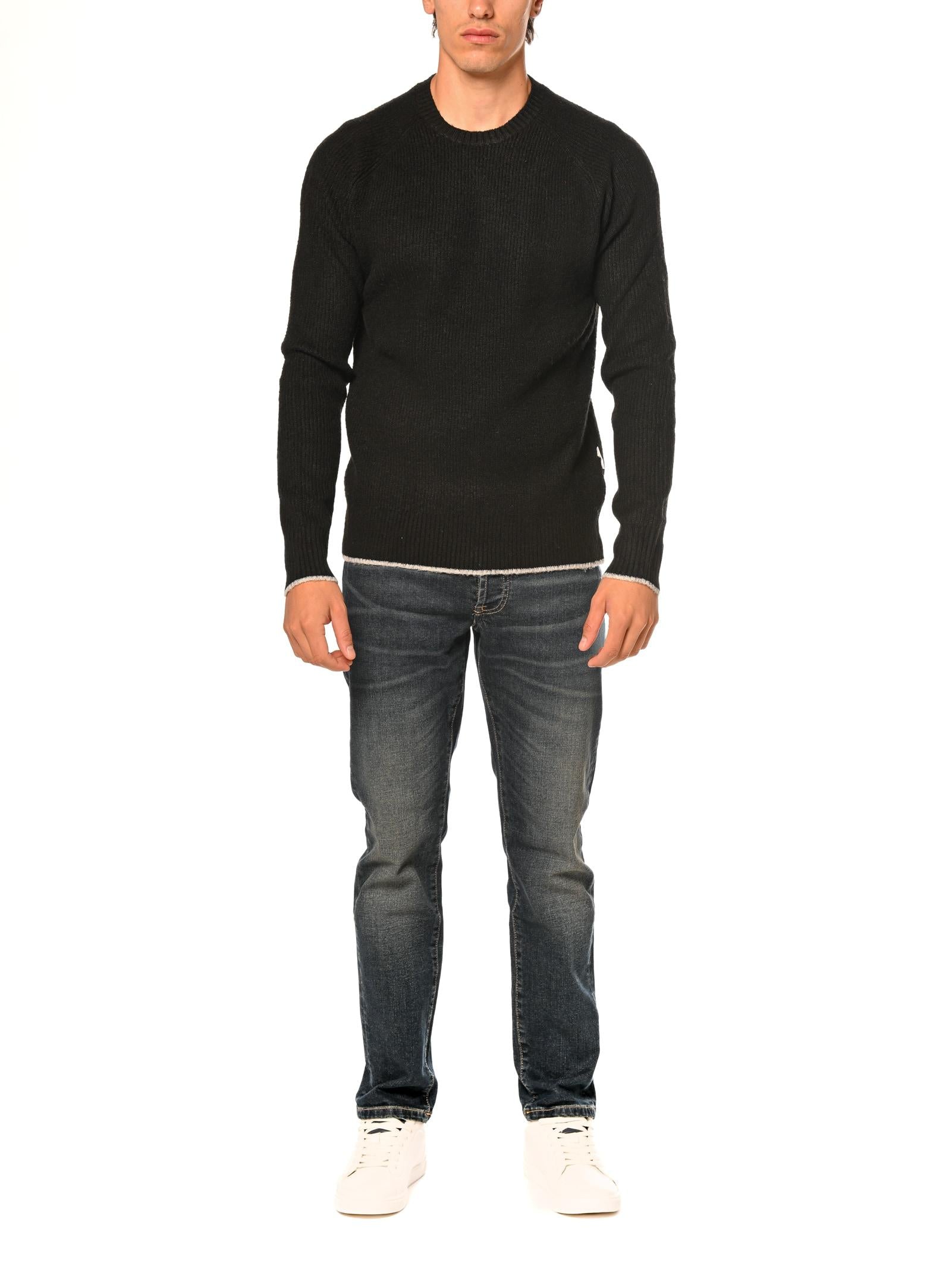 Maglia Seinse Nero a coste MI3041 NERO SEINSE 