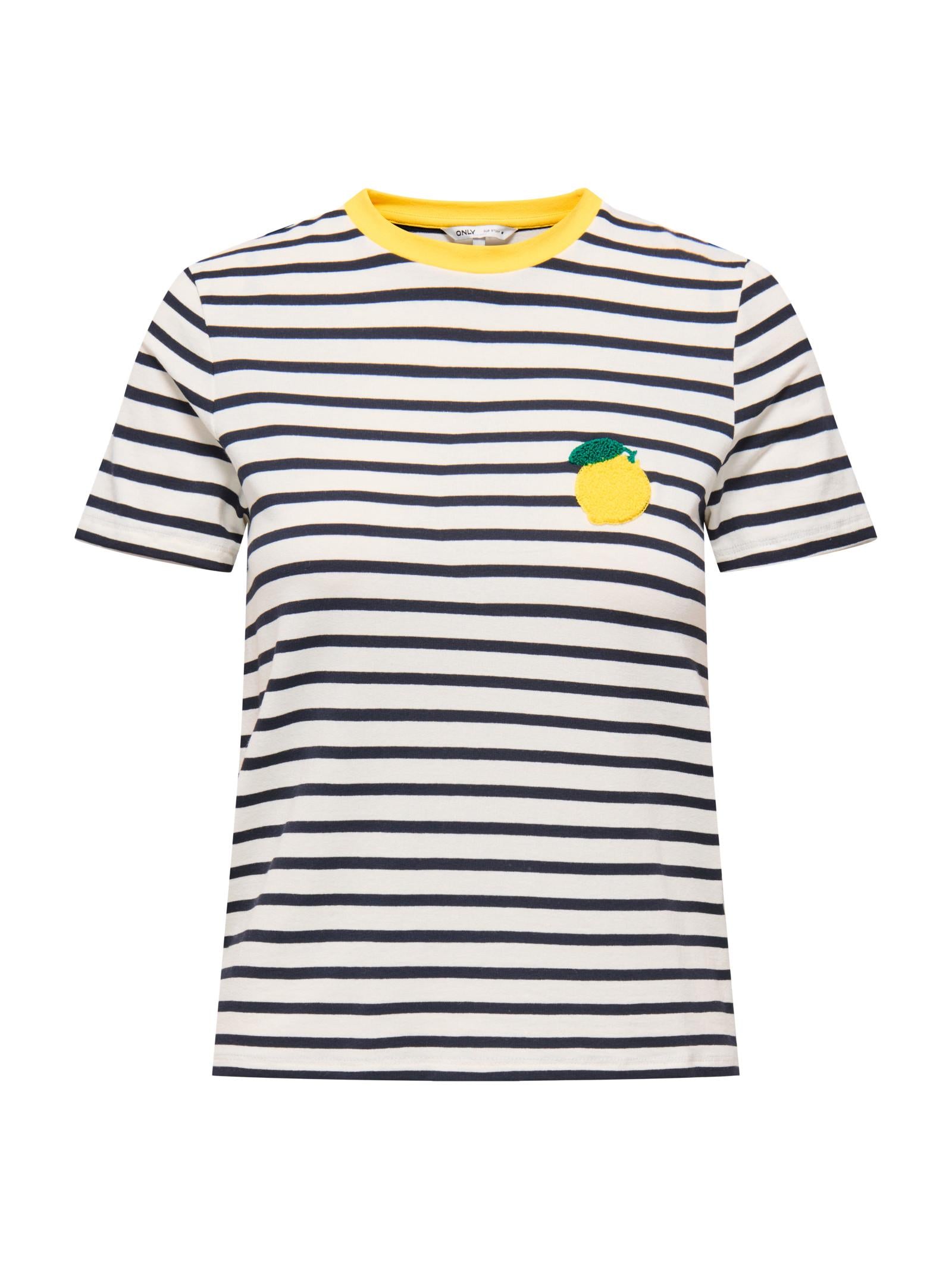 T-shirt Only Eart Bianco a righe 15318959 /Lemon Cloud Dancer ONLY 
