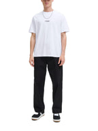 T-shirt Jack & Jones Soho Bianco con mino logo gommato 12278787 /White JACK & JONES 