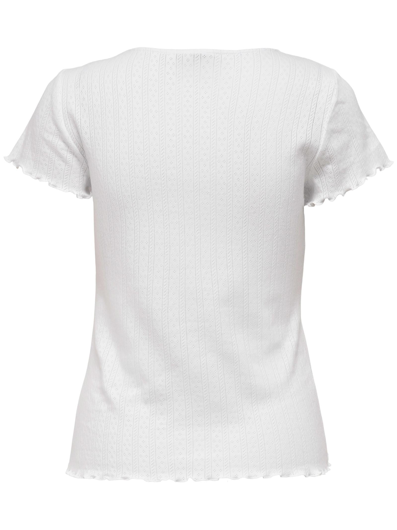 T-shirt Only Carlotta Bianco con volant 15256154 /White ONLY 