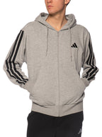 Felpa Adidas Nero con cappuccio e zip JE6338 GRIGIO ADIDAS 
