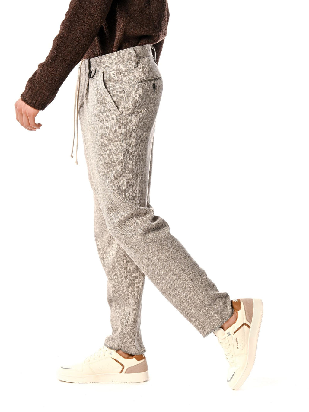 Pantalaccio Block Eleven Beige con coulisse e piences 10BL028 BEIGE BLOCK ELEVEN 