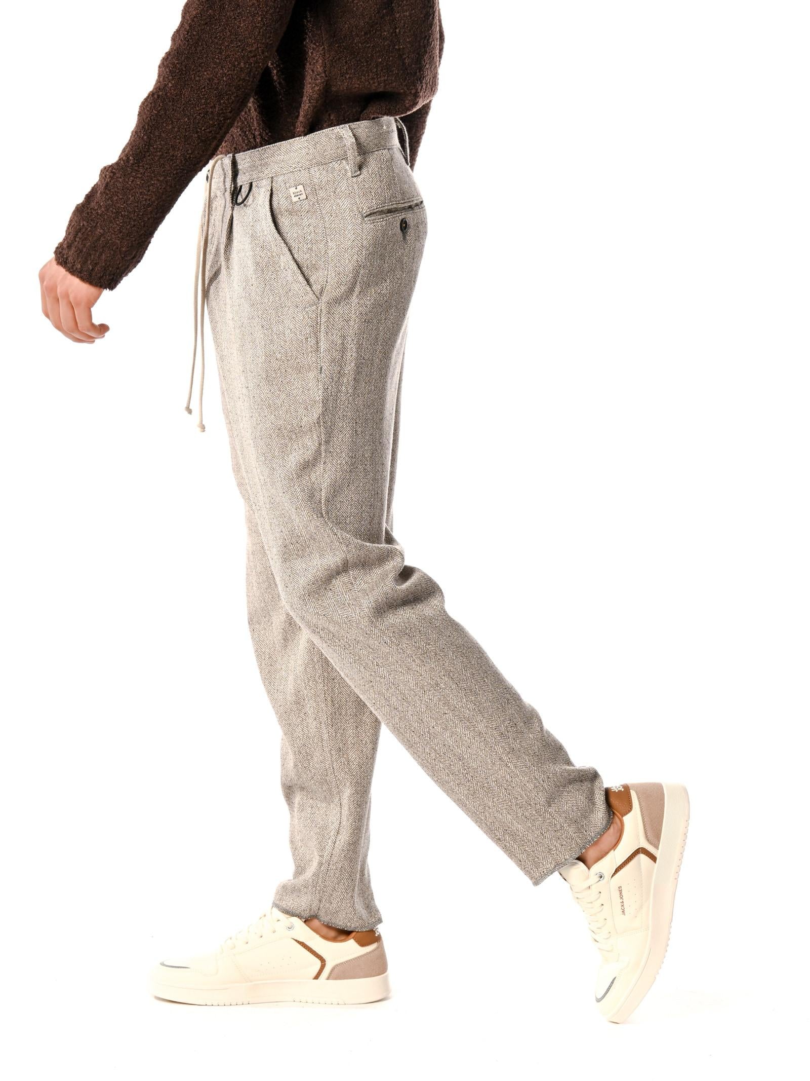 Pantalaccio Block Eleven Beige con coulisse e piences 10BL028 BEIGE BLOCK ELEVEN 