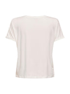 T-shirt JDY Sissy Bianco con scollo a V 15364526 /Cloud Dancer JDY 