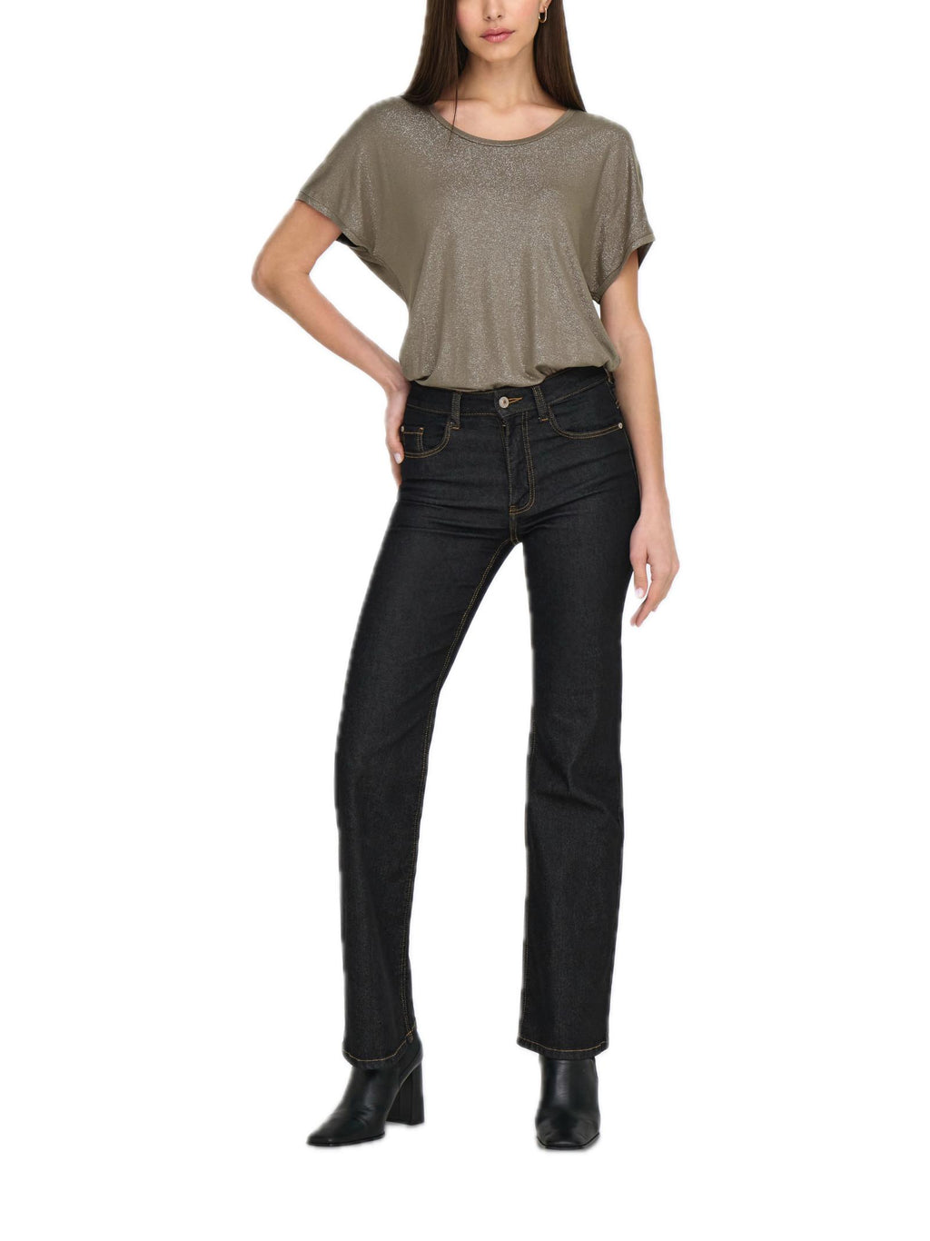 T-shirt Only Tortora Carrie con glitter 15315976 /Walnut ONLY 