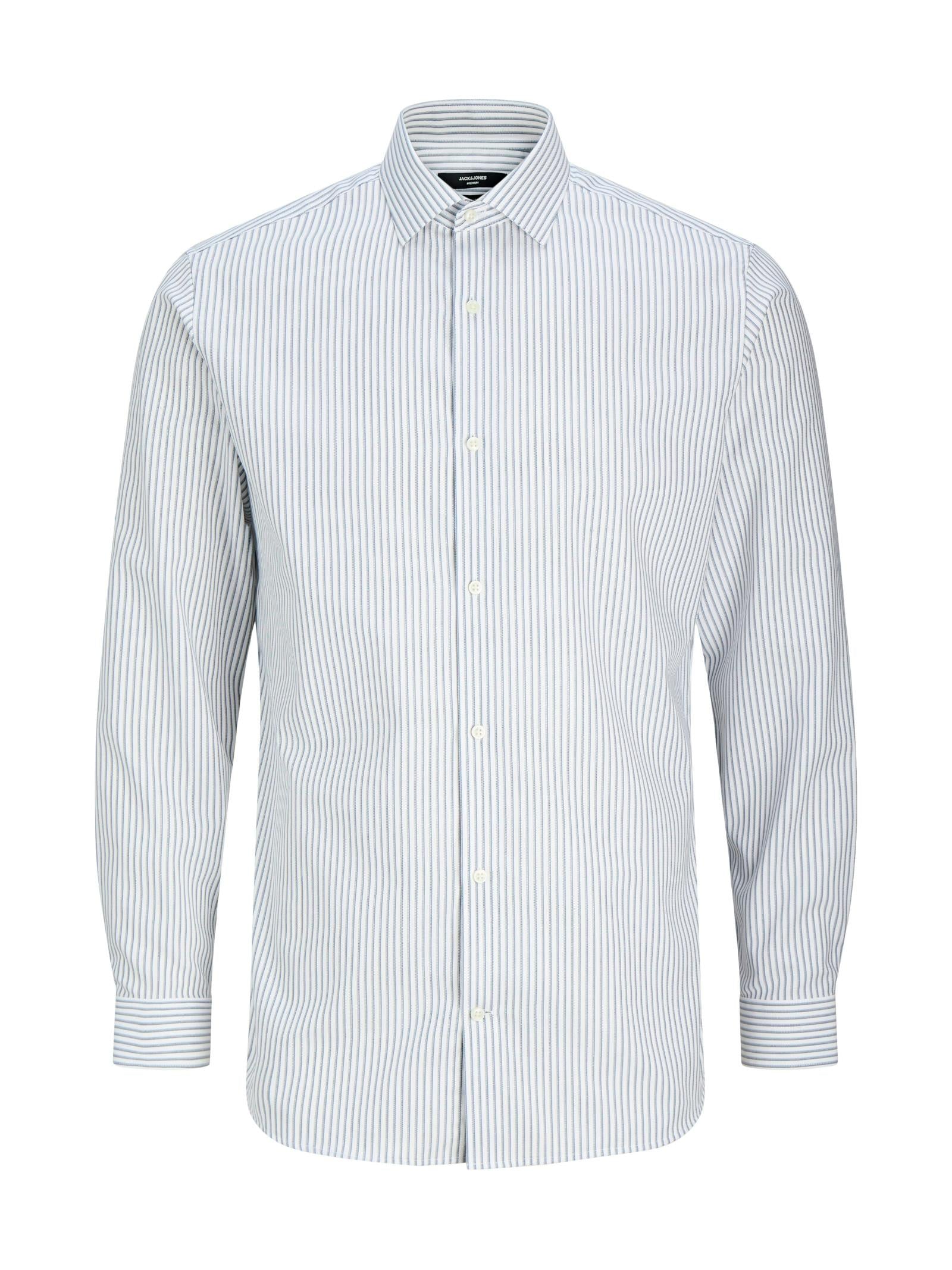 Camicia Jack & Jones Parker Bianco Blu No Stiro 12227385 /Faded Denim JACK & JONES 