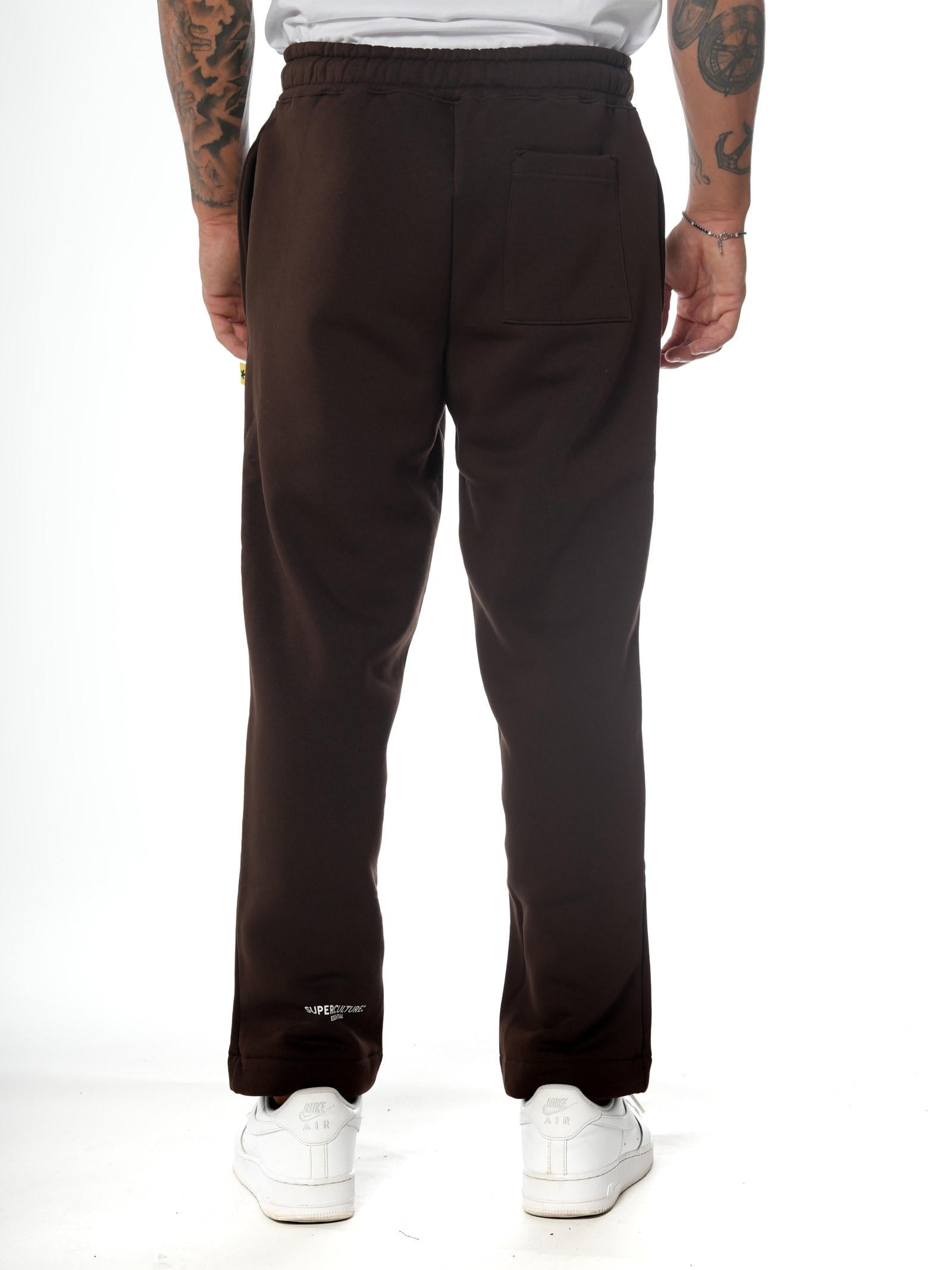 Pantalone Superculture Marrone in felpa a palazzo MARVIN MARRONE SUPERCULTURE 