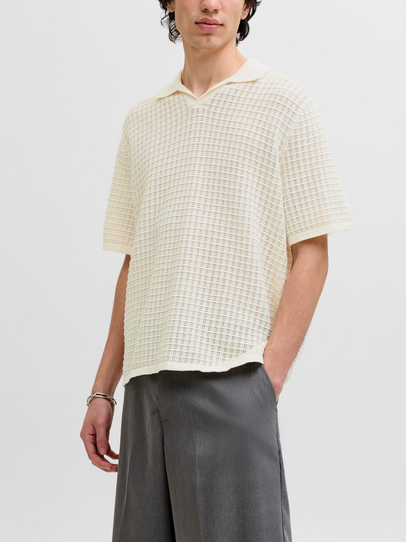 Polo Jack & Jones Panna Tucket collo aperto 12291422 /Sea Salt JACK & JONES 