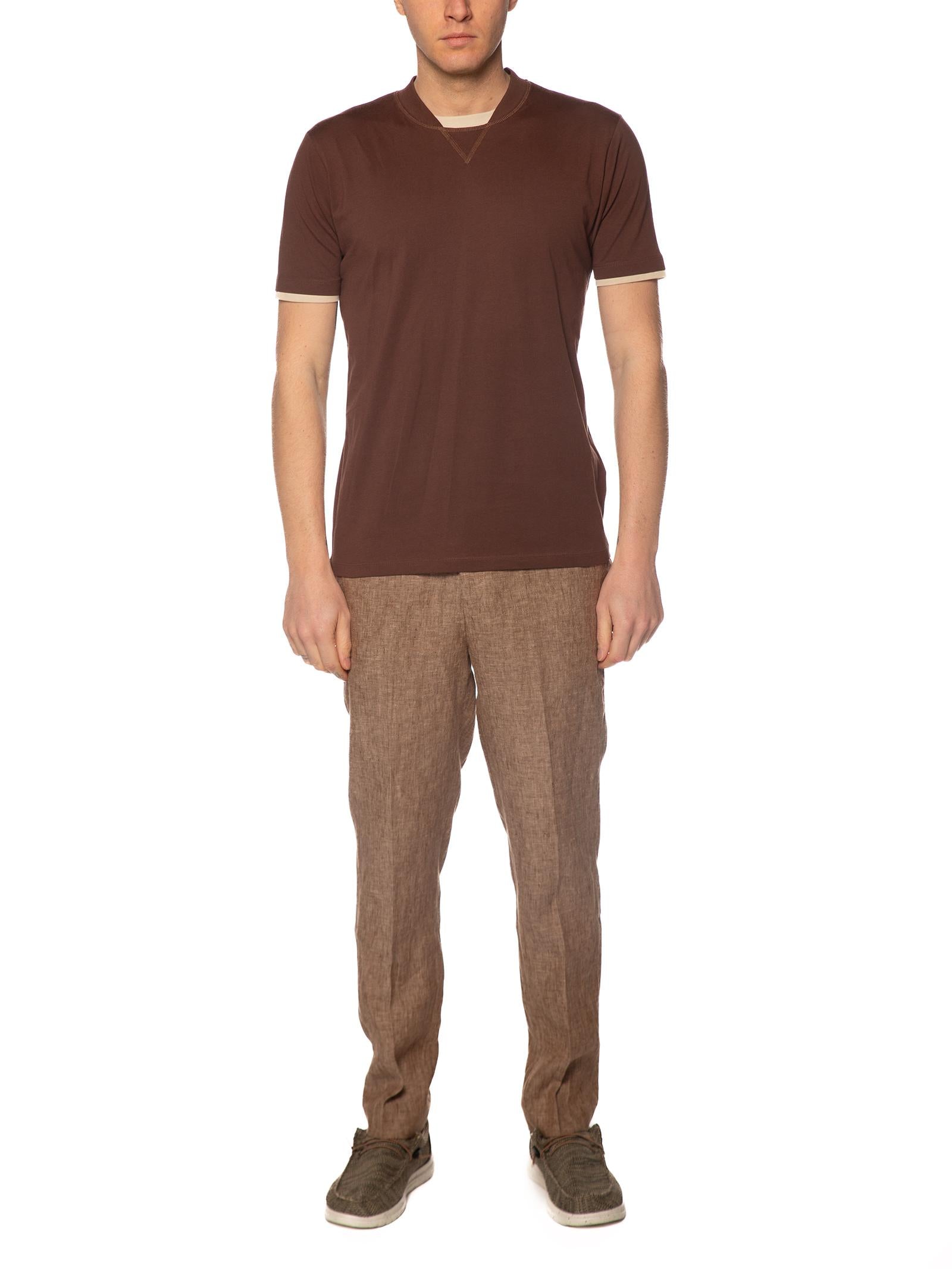 T-shirt Seinse Marrone doppio collo TE3217 MARRONE SEINSE 