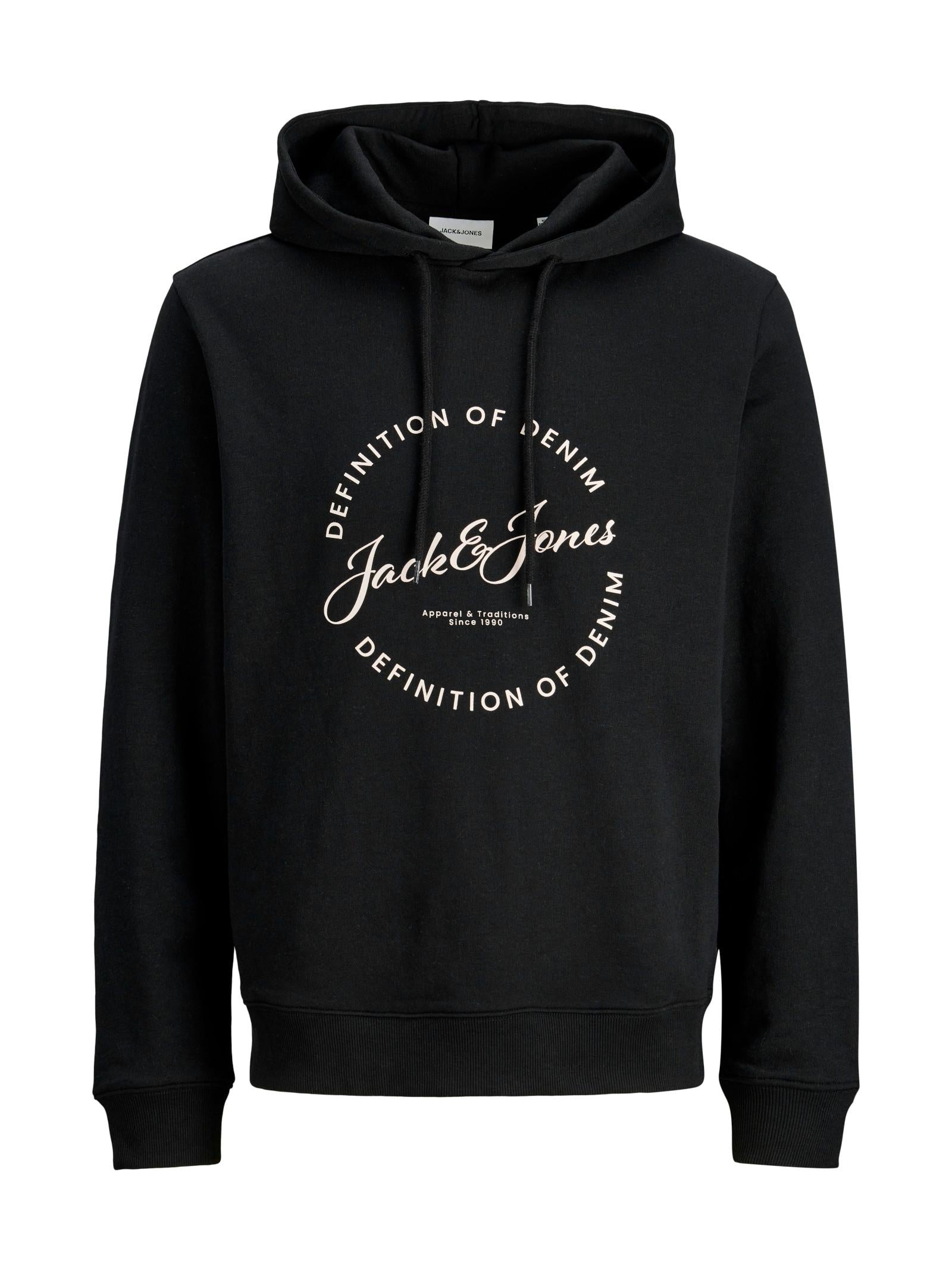 Felpa Jack & Jones Nero Grayson con stampa 12288378 /Black JACK & JONES 