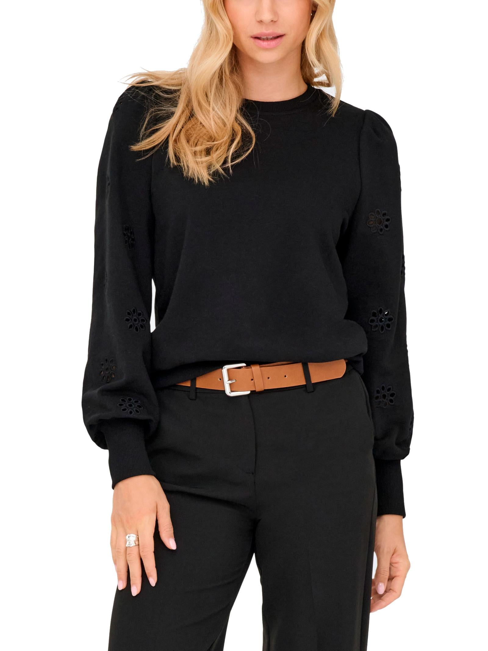 Felpa Only Femme Nero con ricamo 15315687 /Black ONLY 