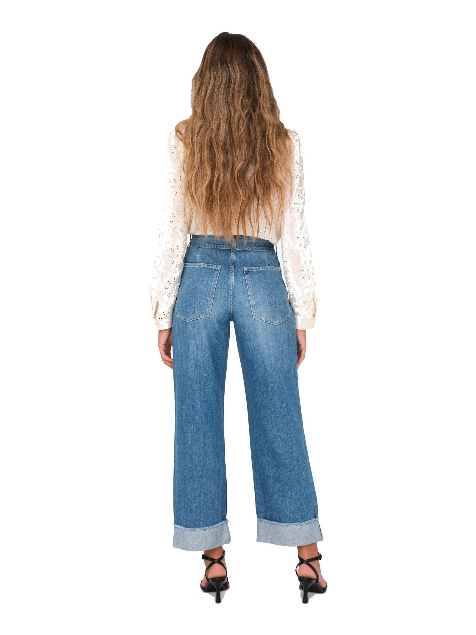Jeans Only Maddie Medium Blue con risvolto e cinturino 15298093 /Medium Blue Denim ONLY 