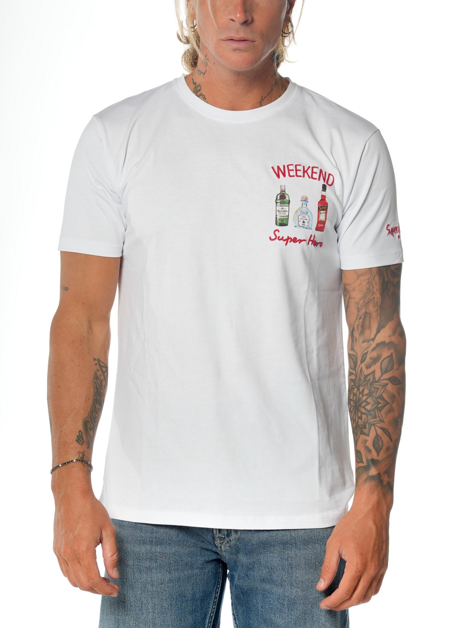 T-shirt Superculture Bianco logo frontale A1367 BIANCO SUPERCULTURE 
