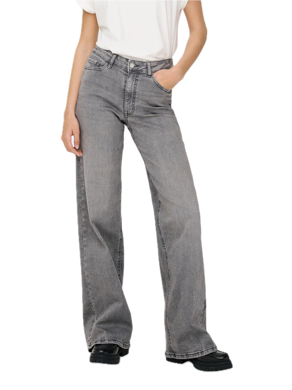 Jeans Jacqueline De Yong Felina Grigio Wide Leg 15346736 /Light Grey Denim JDY 