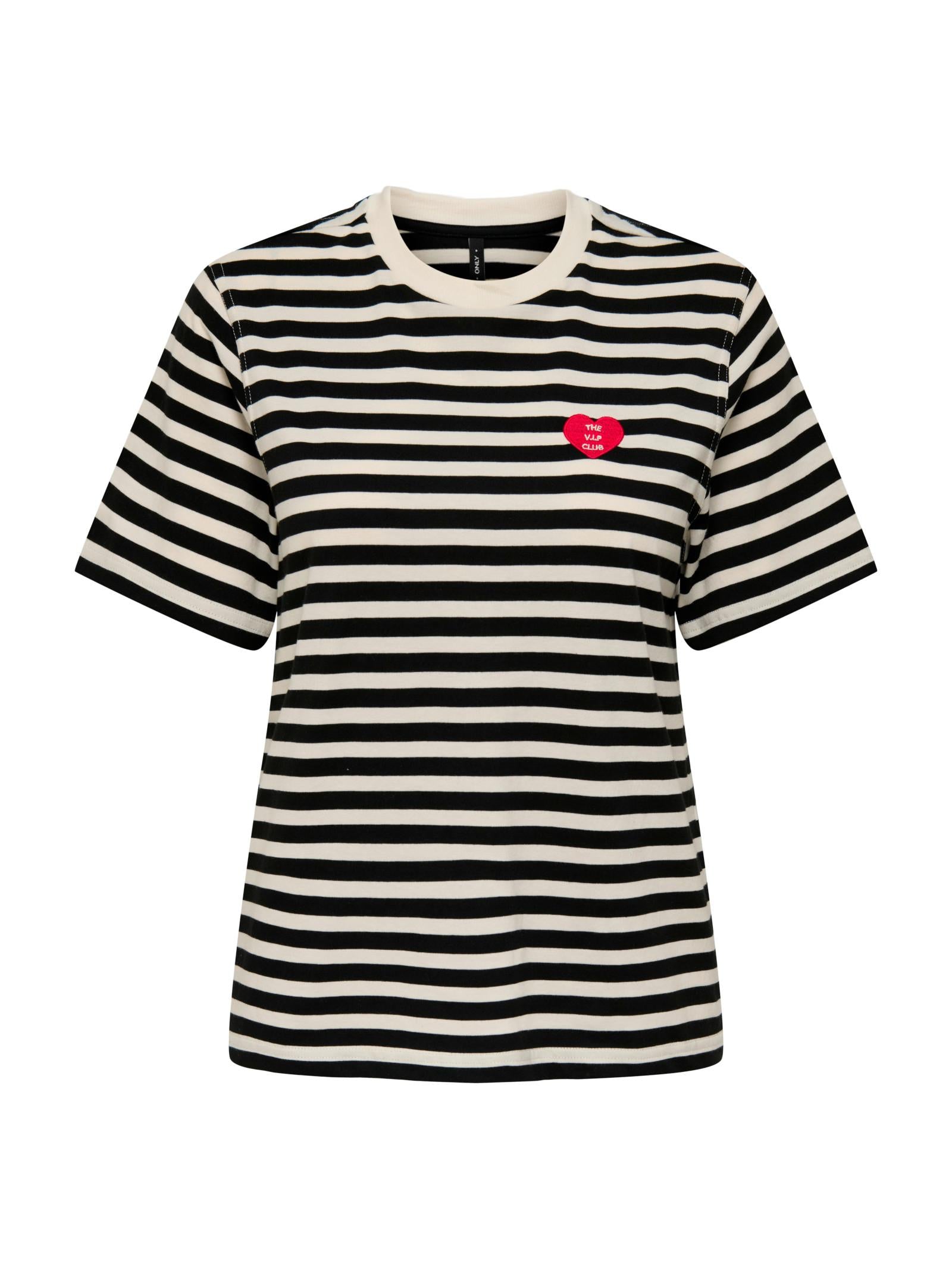 T-shirt Only Livina Bianco nero a righe 15359677 /Black ONLY 