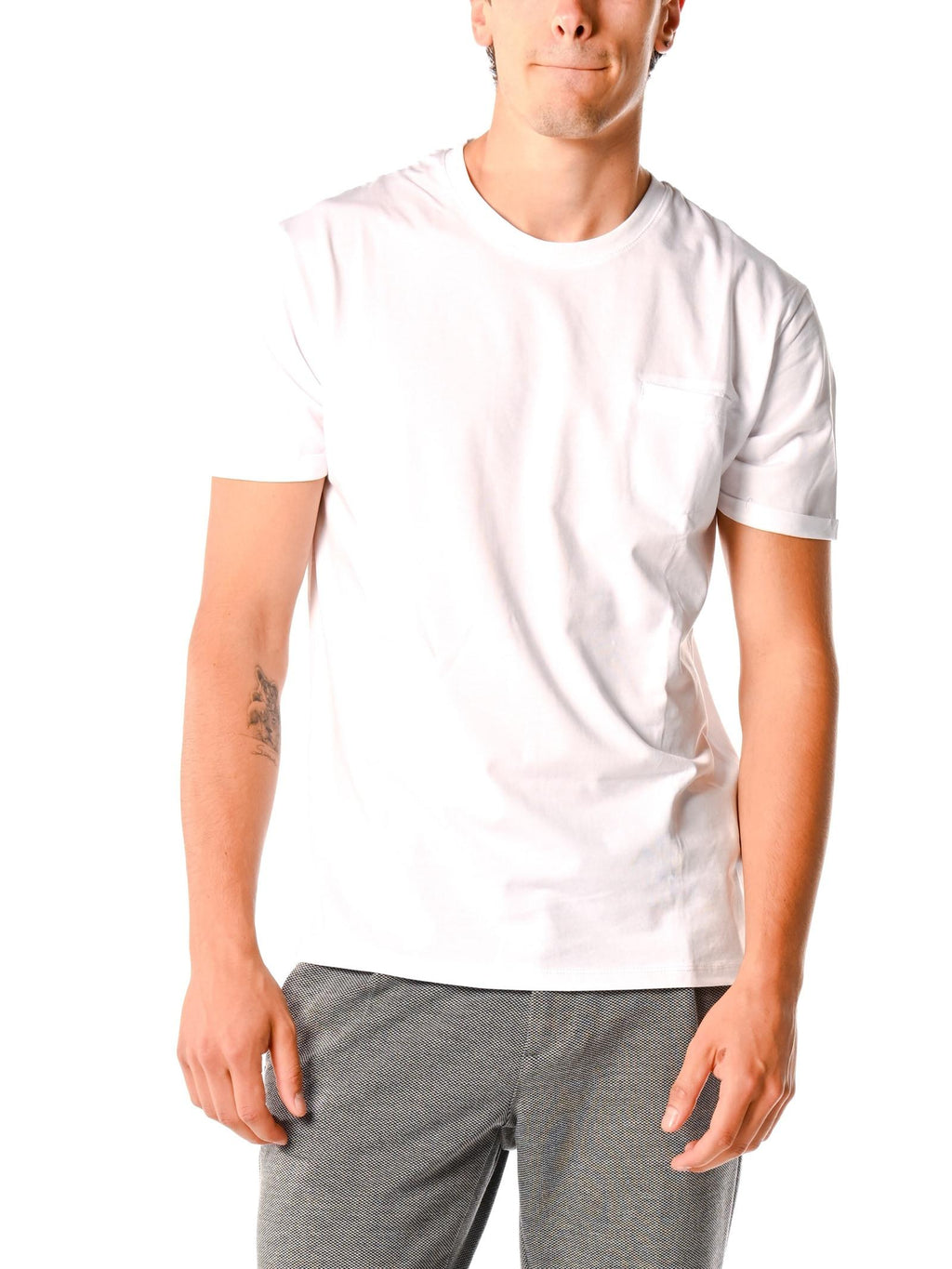 T-Shirt Gianni Lupo Uomo Bianco girocollo con taschino GL1079F BIANCO GIANNI LUPO 