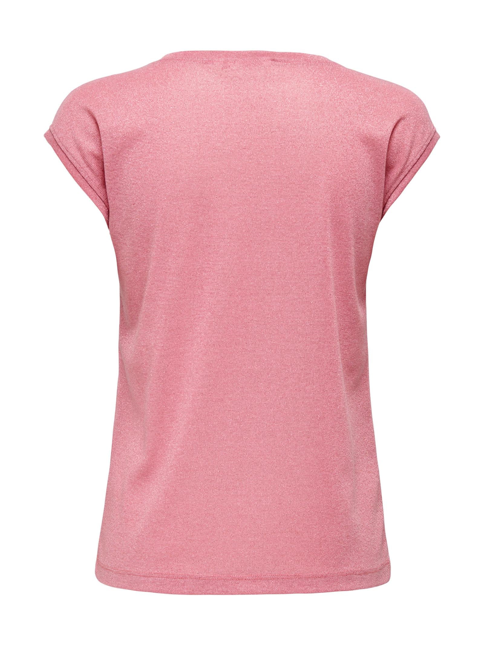 T-Shirt Only Silver Rosa in lurex 15136069 /Bonbon ONLY 