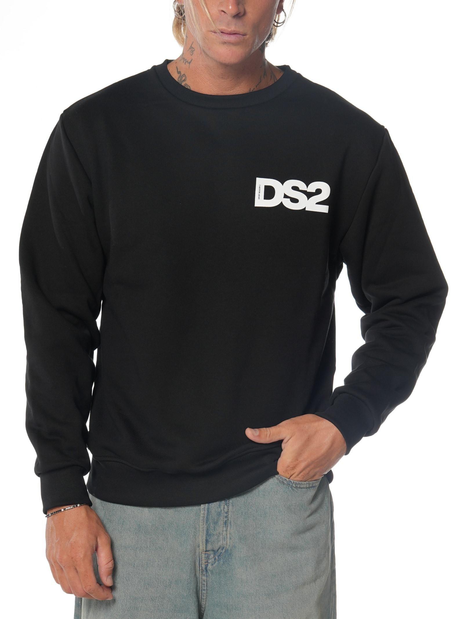 Felpa DS2 Nero Basic girocollo FW25229 NERO DS2 