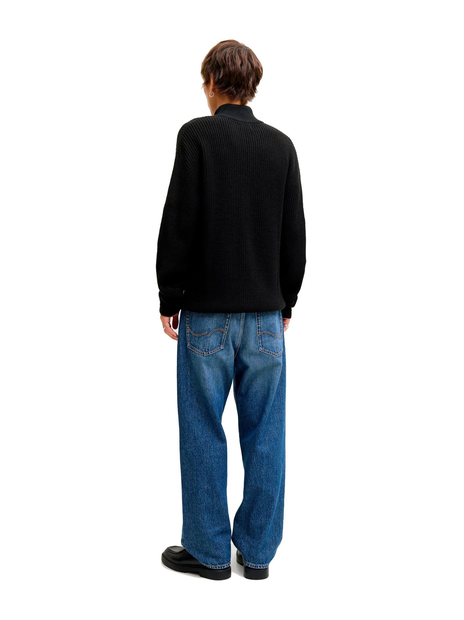 Maglia Jack & Jones Kaito Nero mezza zip 12278959 /Black JACK & JONES 