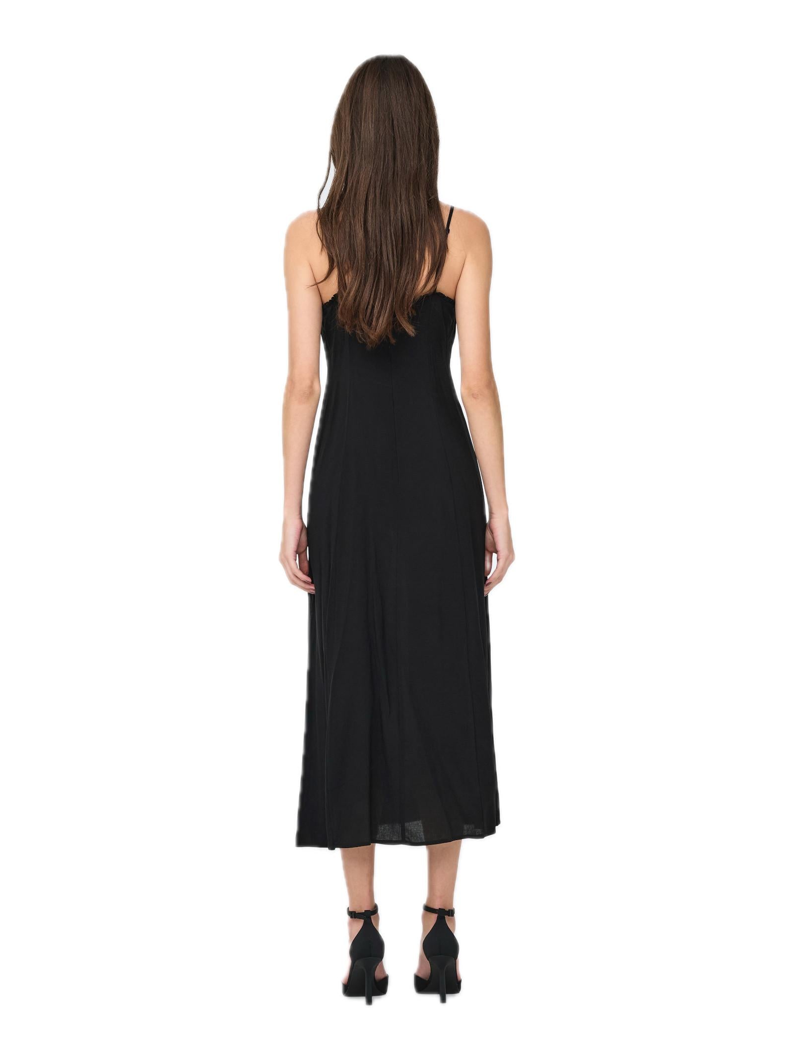 Abito Only Nelly Nero lungo smanicato con balza 15322844 /Black ONLY 