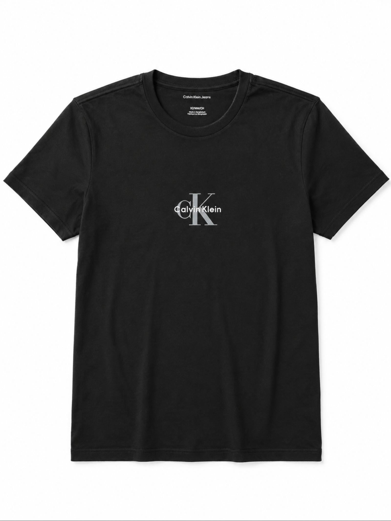 T-shirt Calvin Klein Nero Monologo LV04RB866G UB1 CALVIN KLEIN 