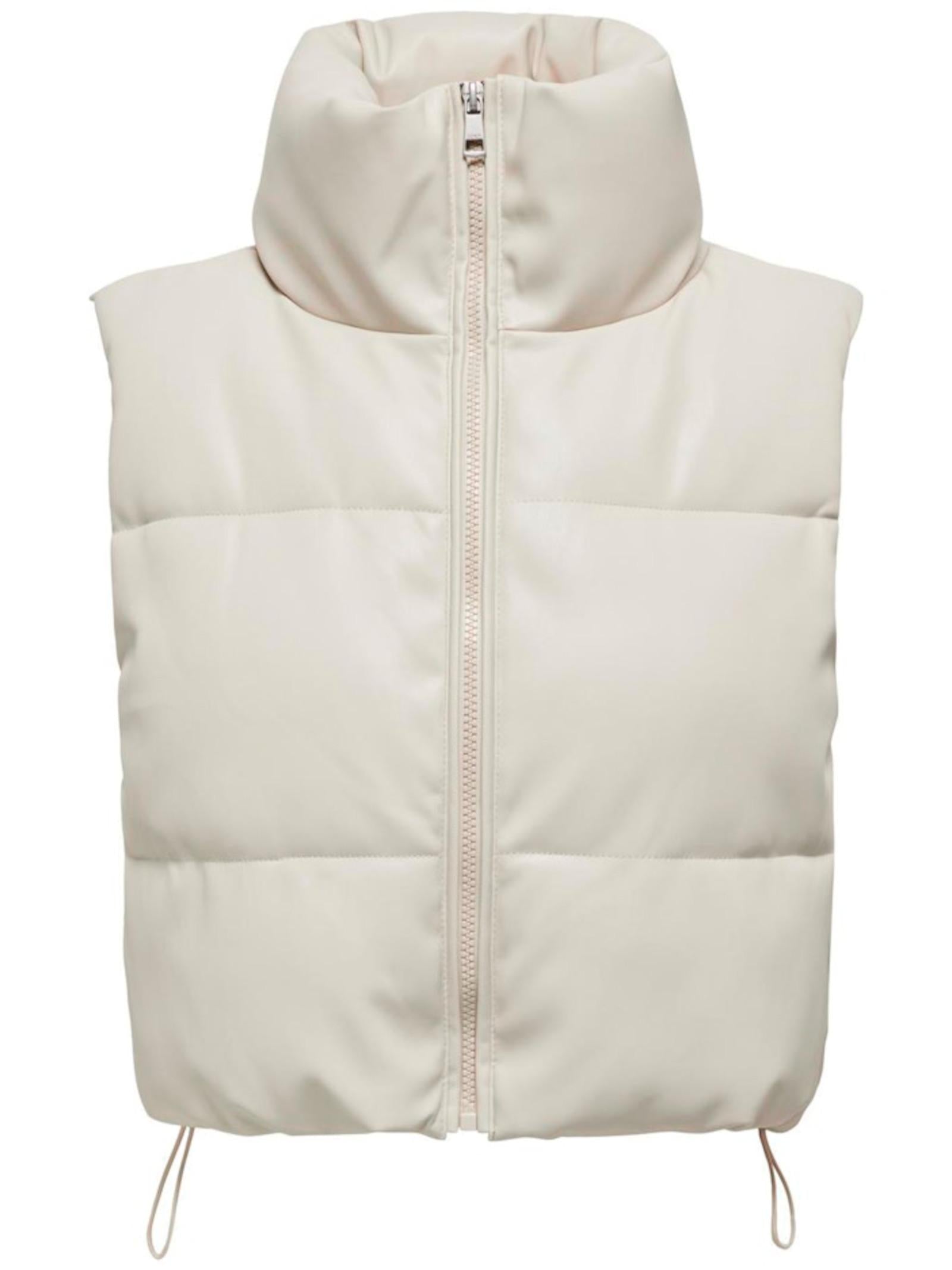 Gilet Donna beige collo alto