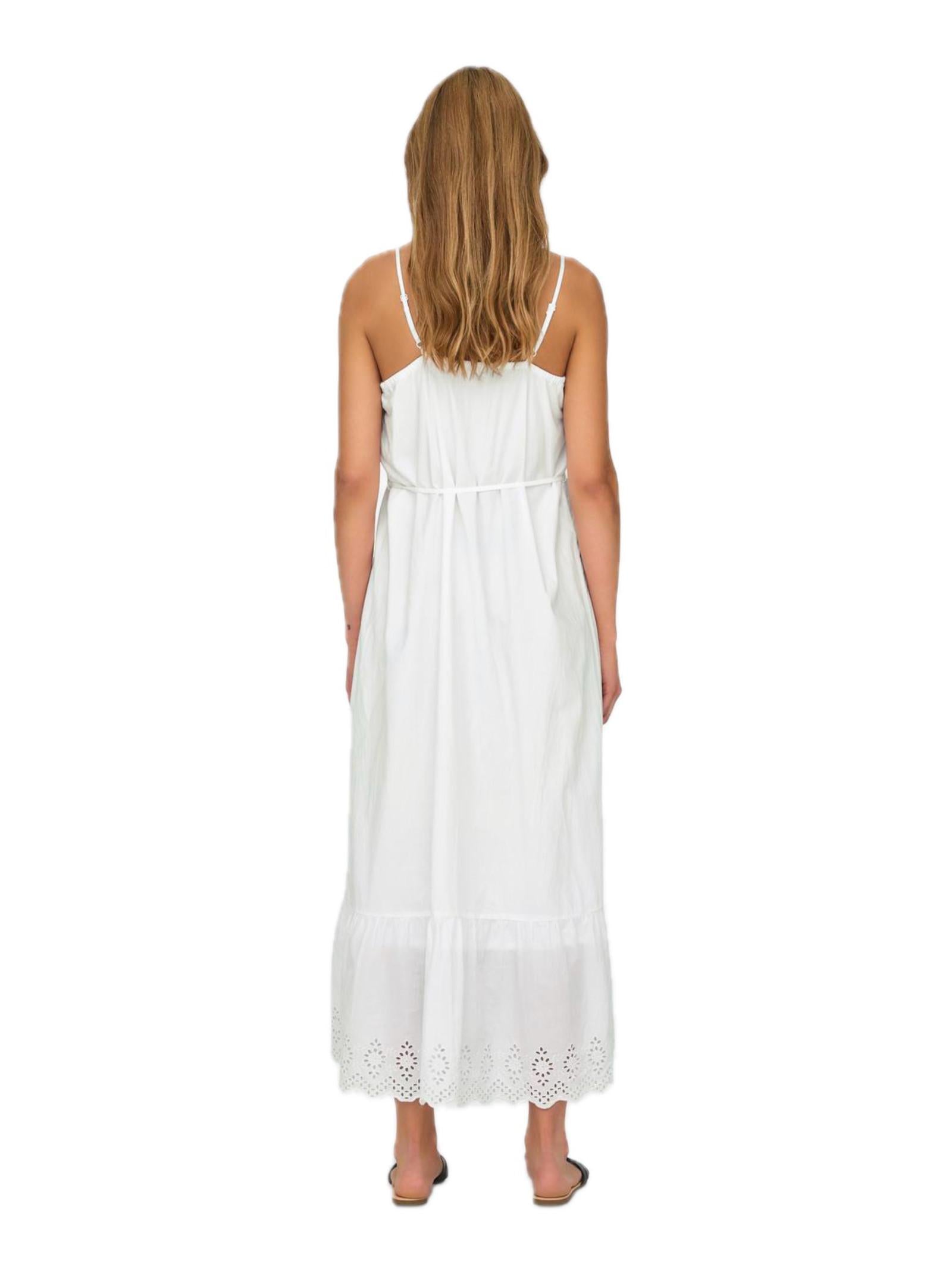 Abito Only Lou Donna Bianco lungo smanicato 15313166 /Bright White ONLY 