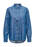 Camicia JDY Medium Blue Love con cuori 15363999 /Medium Blue Denim JDY 