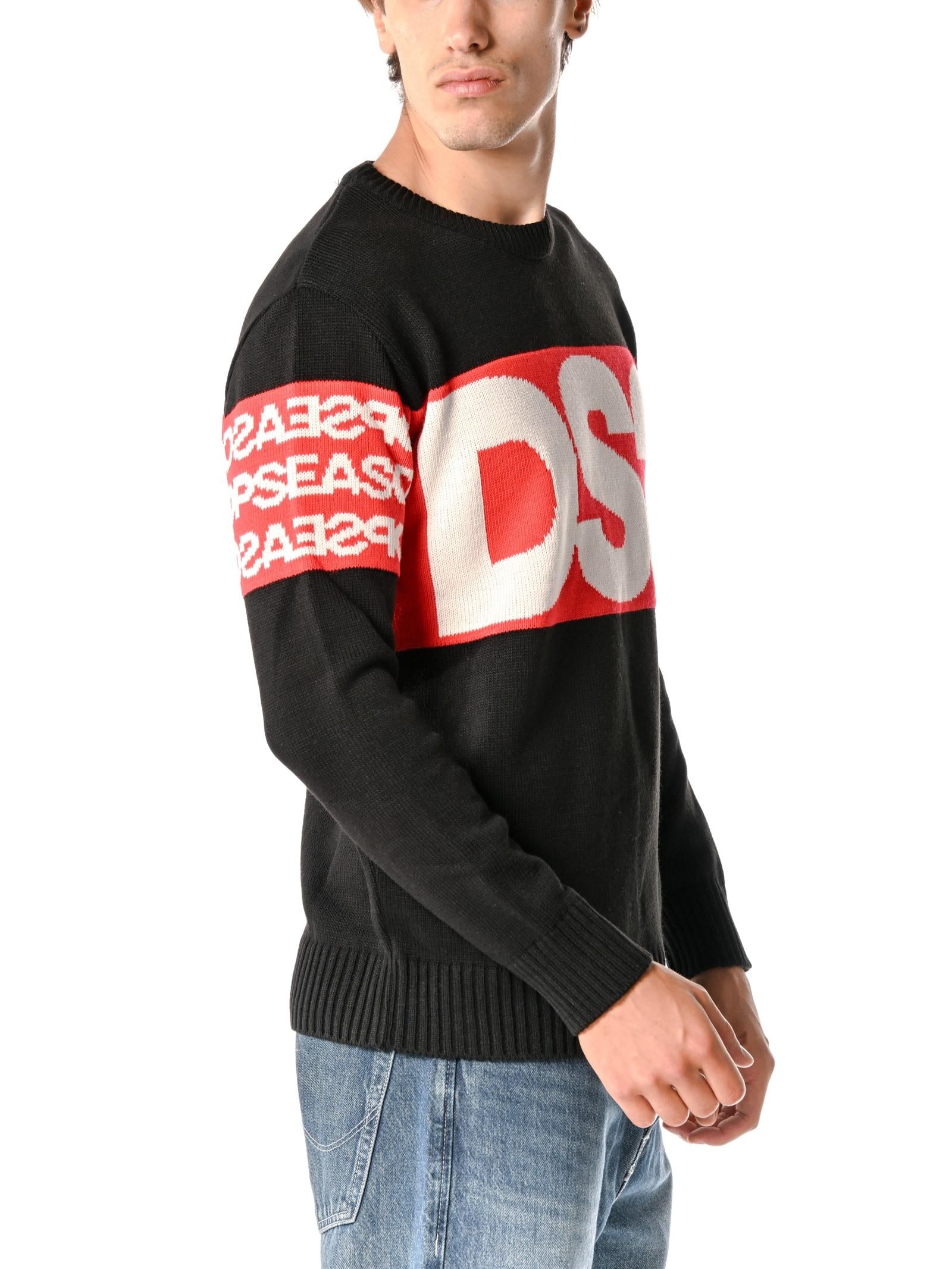 Maglia DS2 Nero girocollo logo FW25213 NERO DS2 