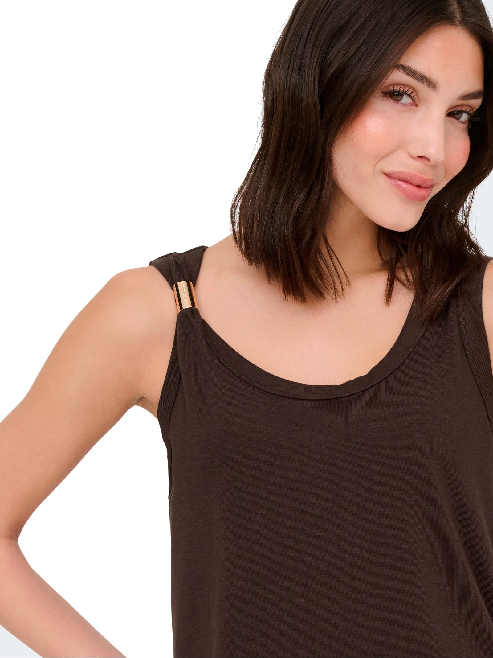 Top JDY Marrone Uffa regular 15369973 /Chicory Coffee JDY 