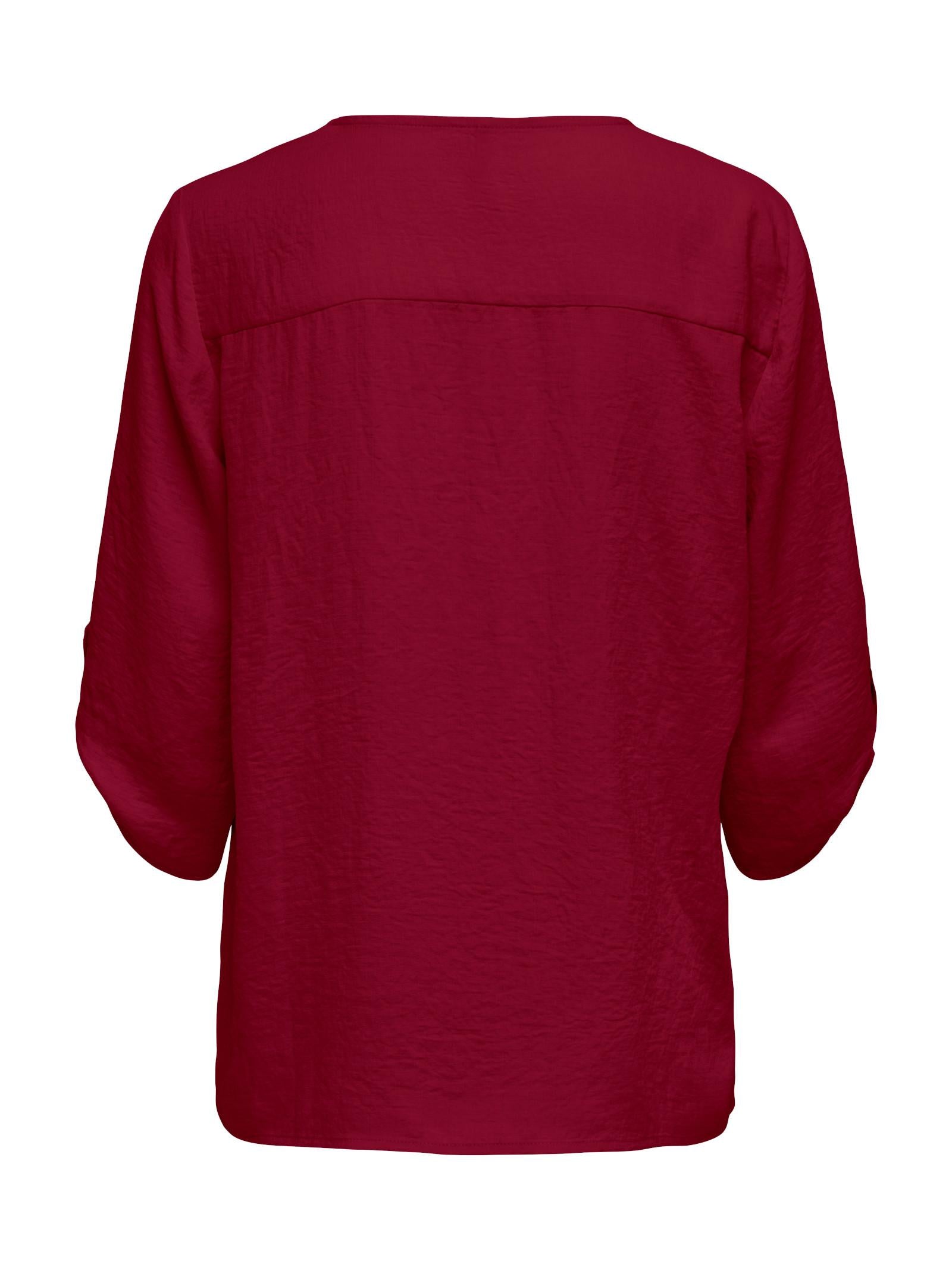 Blusa Jacqueline De Yong Bordeaux Diva scollo a V 15226911 /Cabernet JDY 