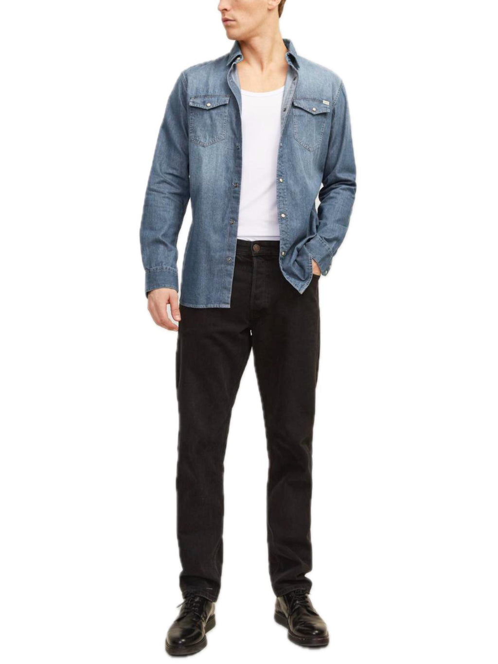 Camicia Jack & Jones Seridan Medium Blue Denim 12138115 /Medium Blue Denim JACK & JONES 