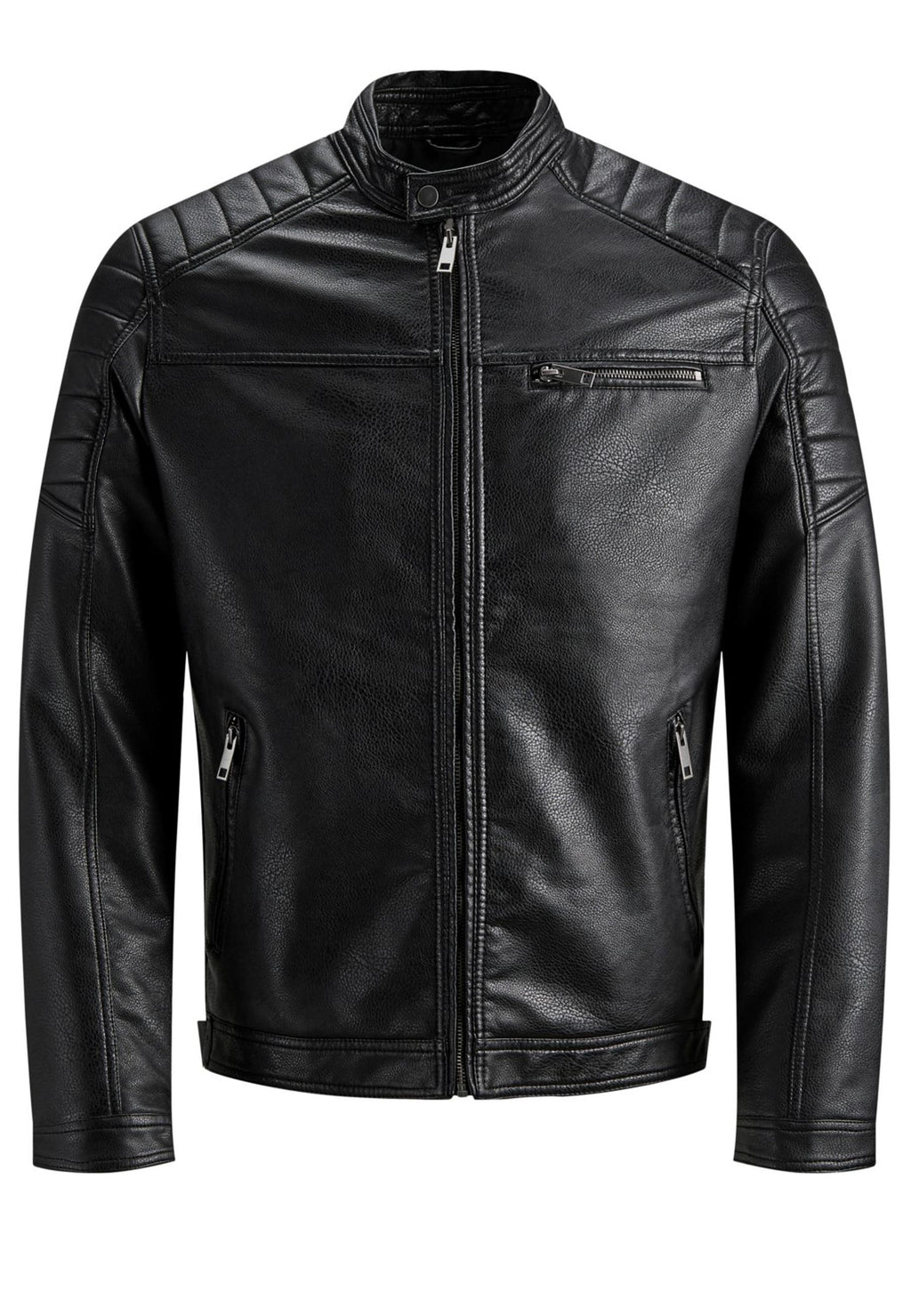 Giubbotto Jack & Jones Nero Rocki ecopelle 12147218 /Black JACK & JONES 