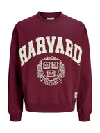 Felpa Jack & Jones Harvard Bordeaux ricamo 12290579 /Maroon Banner JACK & JONES 