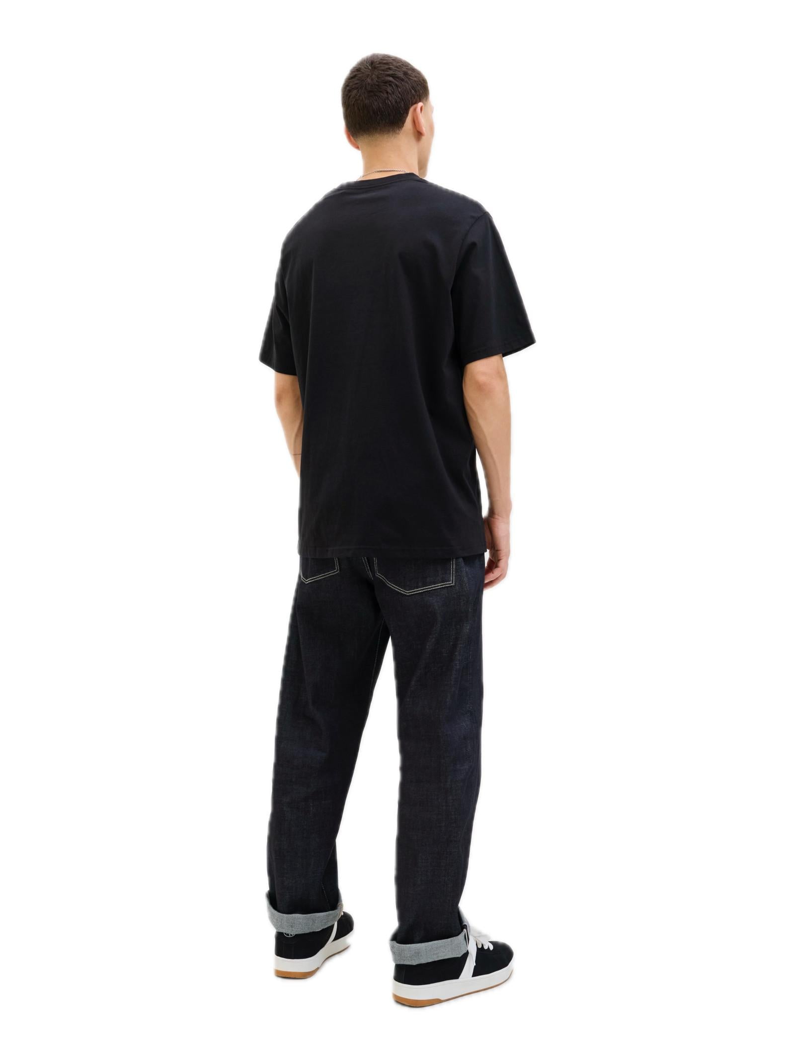 T-shirt Jack & Jones Soho Nero con mino logo gommato 12278787 /Black JACK & JONES 