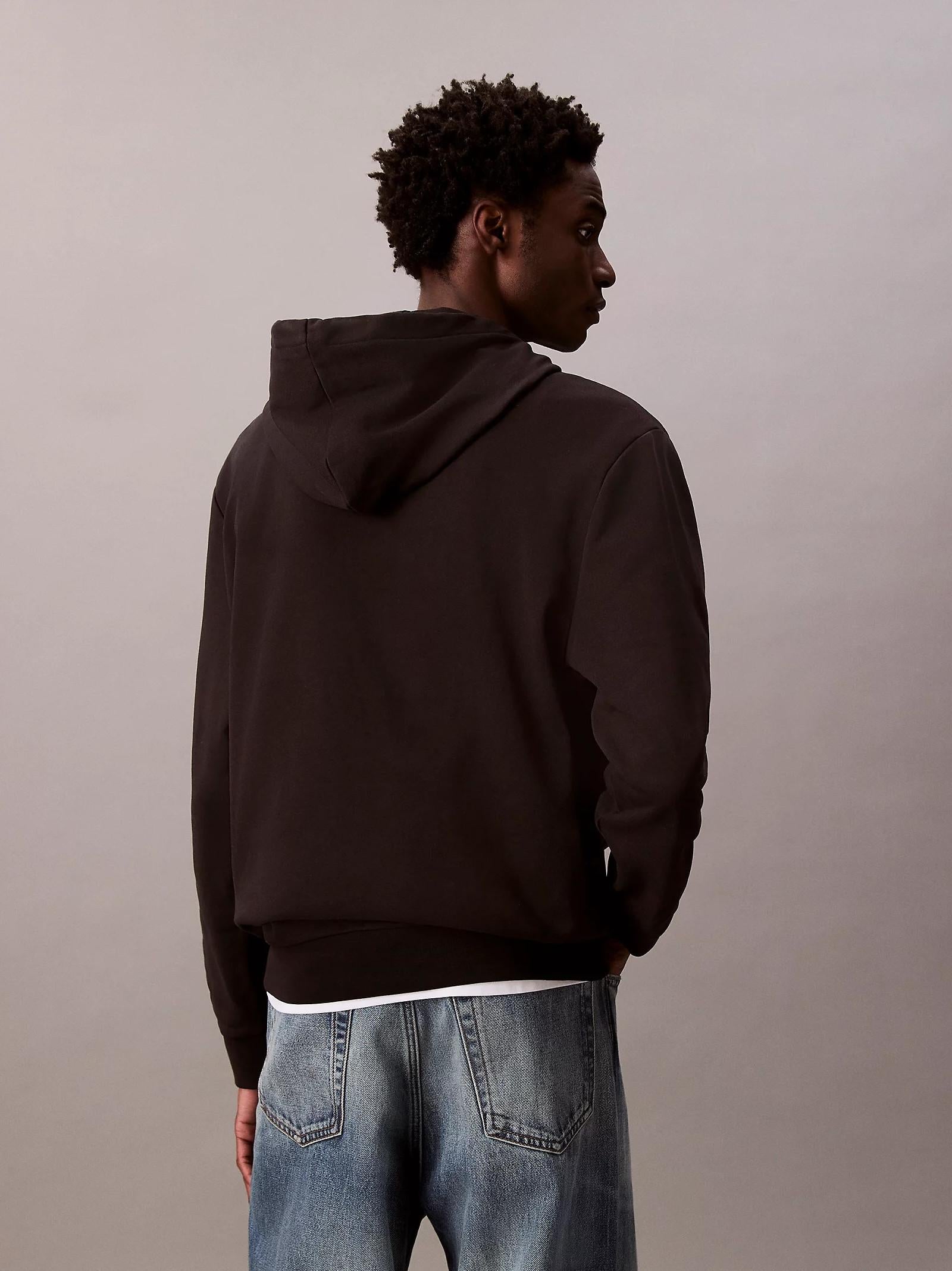 Felpa Calvin Klein Nero Terry cappuccio LV04RC274G UB1 CALVIN KLEIN 
