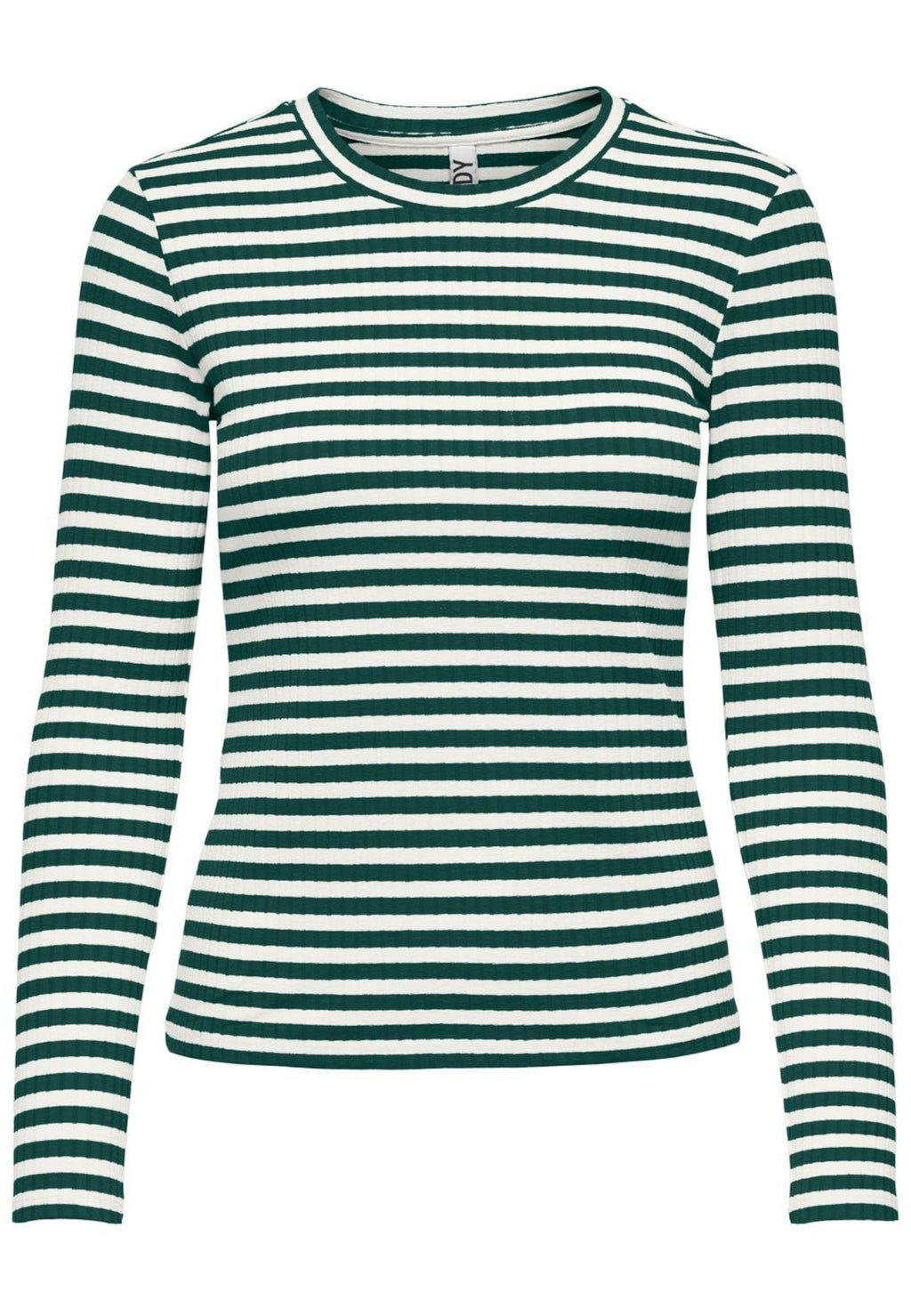 T-Shirt Jacqueline de Yong Verde bianco manica lunga